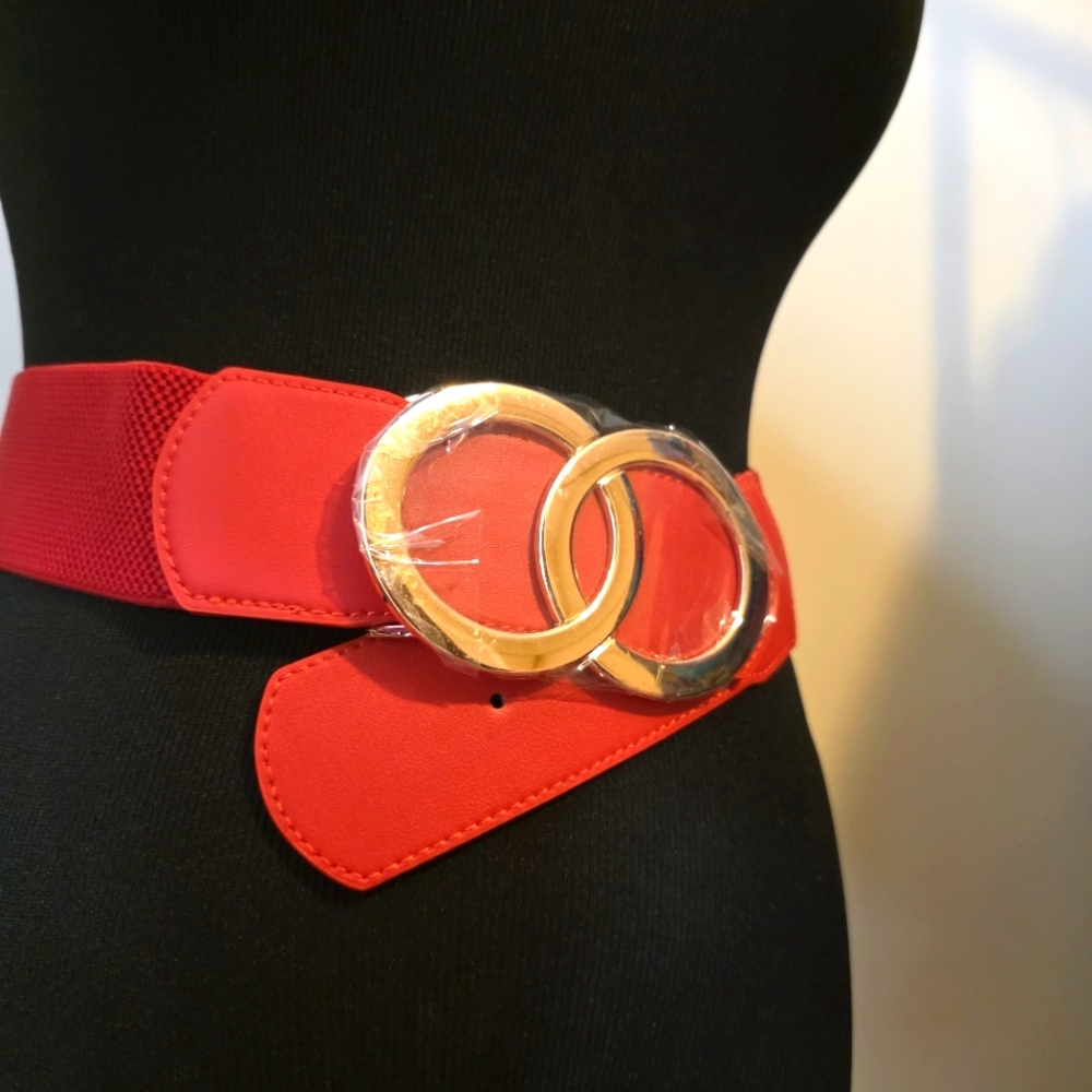 3/$10 Red Belt with Gold Buckle